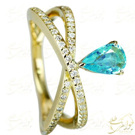 انگشتر-توپاز-آبی-زنانه-طلا-و-جواهر-ایکس