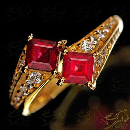 انگشتر یاقوت سرخ طلا و جواهر زنانه پرنس