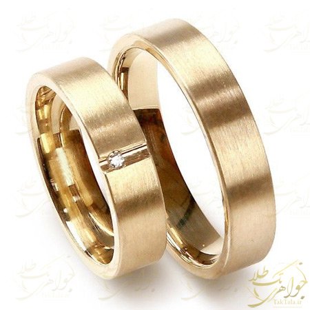 حلقه طلا ازدواج با نگین برلیان