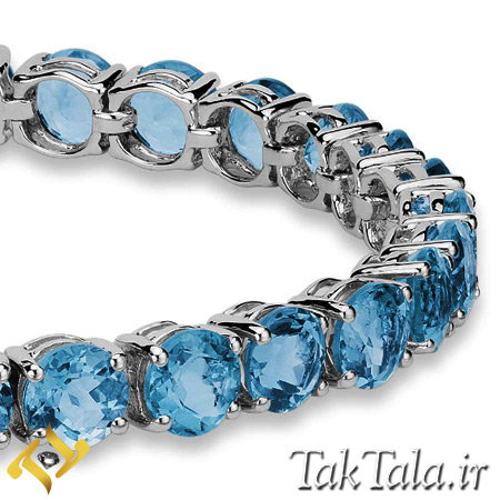 دستبند توپاز آبی طلا و جواهر