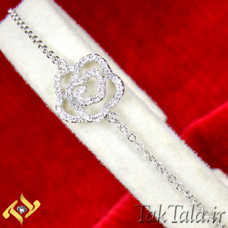 دستبند دخترانه طلا با نگین الماس تراش برلیان