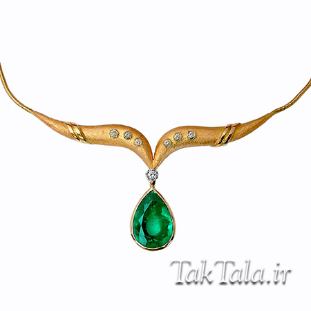 گردنبند زمرد سبز مدل جواهرات باستانی