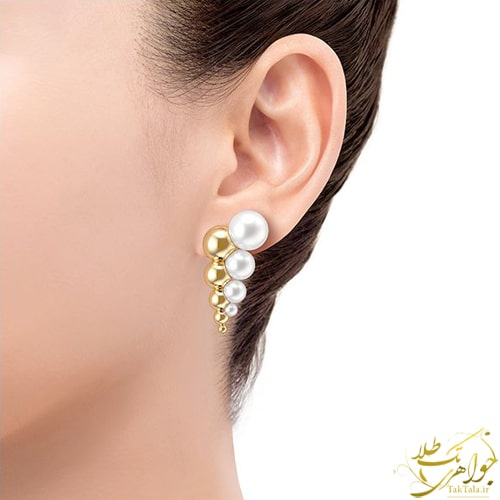 مدل گوشواره مروارید اصل طلا و جواهر زنانه