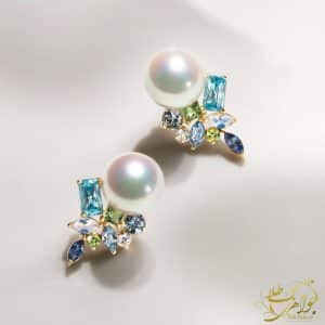 عکس گوشواره چندنگین زنانه طلا و جواهر شیک