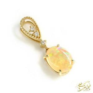 گردنبند زنانه با نگین اوپال و برلیان