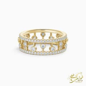 عکس حلقه طلا و جواهر با نگین برلیان زنانه