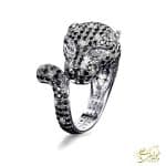 عکس انگشتر لاکچری زنانه طلا و نگین برلیان مدل پلنگ