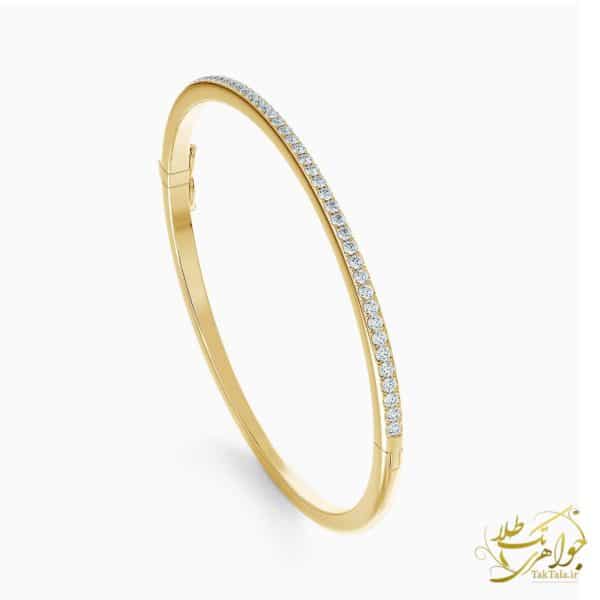 عکس دستبند زنانه نگین برلیان طلا و جواهر