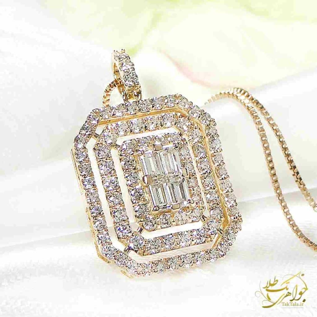 مدل گردنبند زنانه طلا و جواهر باگت و برلیان
