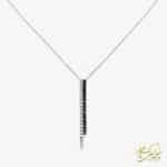 گردنبند طلا مینیمال با الماس مشکی و سفید