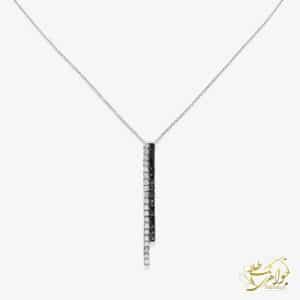 گردنبند طلا مینیمال با الماس مشکی و سفید
