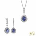 عکس نیمست طلا و جواهر تانزانیت و برلیان